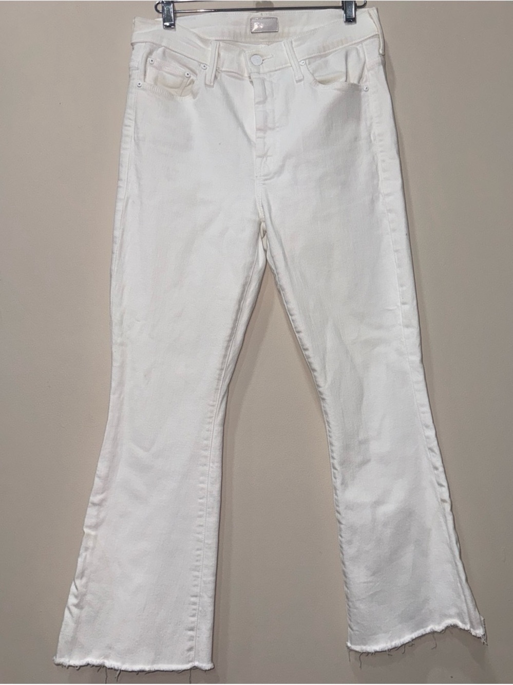 MOTHER White Flare Jeans – High-Rise Wide Leg